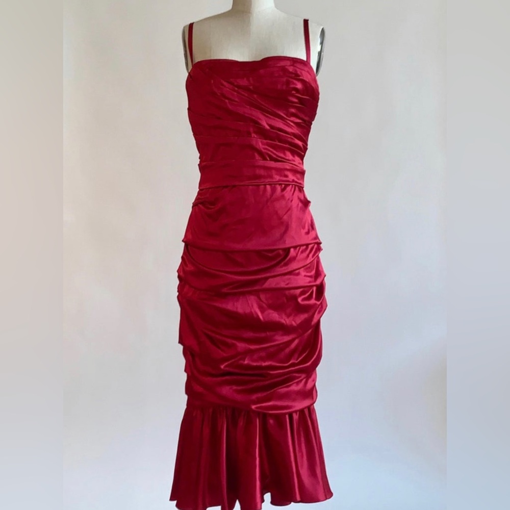 Red Dolce Gabbana Silk Dress - Picture 2 of 7